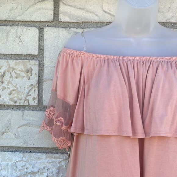 Blush & Lace Off the Shoulder Blouse - Picture 6 of 10